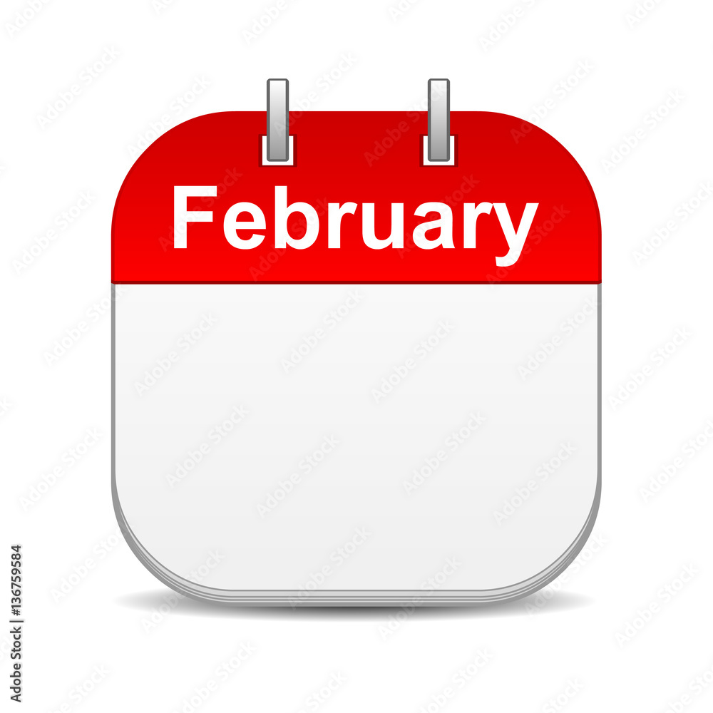 February calendar icon Stock Illustration | Adobe Stock
