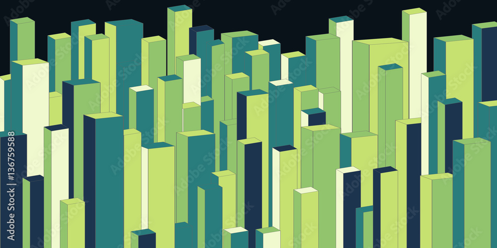Wide stylized urban background - vector illustration Wide stylized urban background - vector illustration