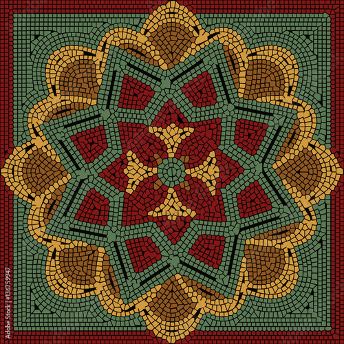 Roman classic mosaic  - vector illustration 