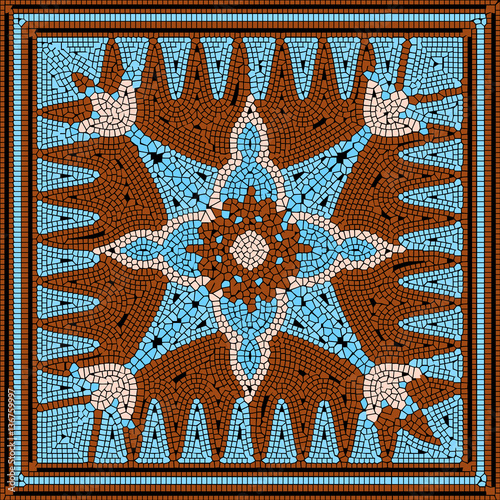 Roman classic mosaic  - vector illustration 