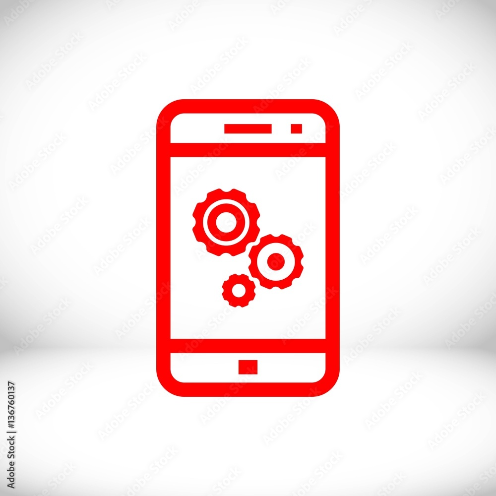 gear phone icon stock vector illustration flat design