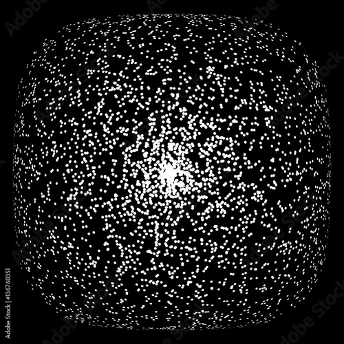 Dotted oval for design project on black - vector illustration 