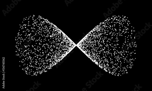 Dotted infinity symbol for design project on black - vector illustration 