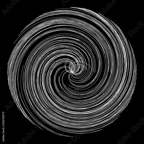 Round spiral for design project on black - vector illustration 