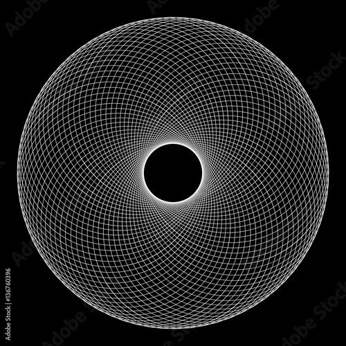 Epicycloid ring for design project on black - vector illustration 