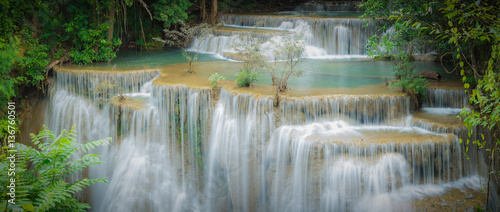 Waterfall in the forest at Huay Mae Kamin waterfall National Par
