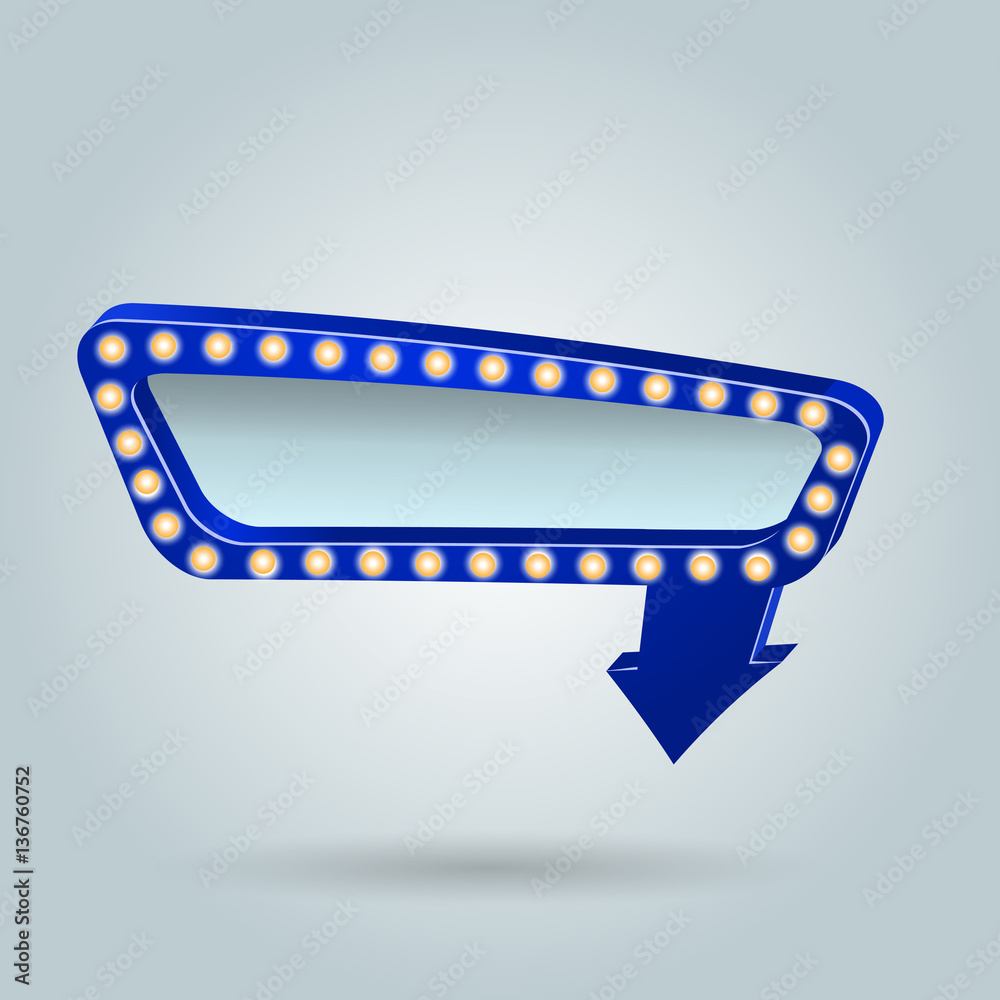 Fototapeta premium Retro blue arrow light eps 10 vector