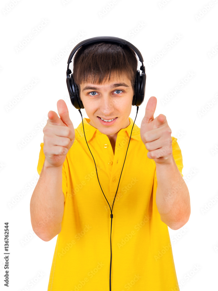 Young Man in Headphones Young Man in Headphones