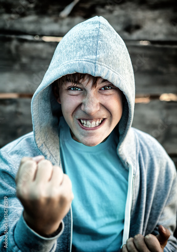 Obraz na plátně Angry Teenager Portrait