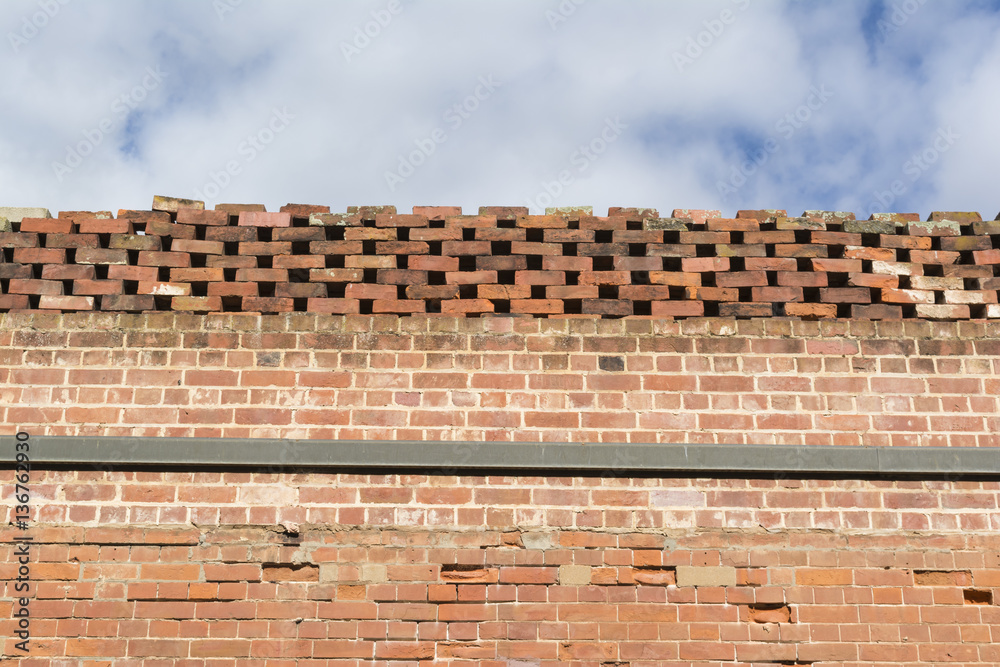 Red Bricked with Honeycombe Topped Wall