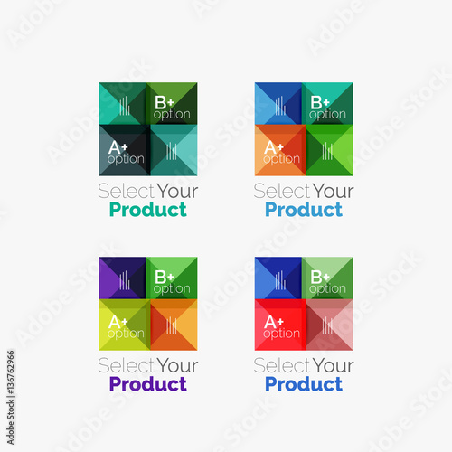 Free Download Set of square abstract background templates or infographics - GFXLoad