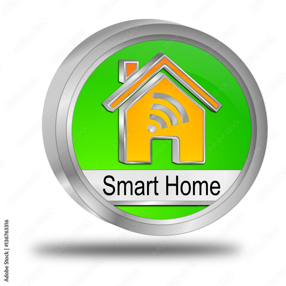 Smart Home Button - 3D illustration Smart Home Button - 3D illustration