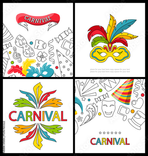 Set Celebration Festive Banners for Happy Carnival