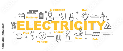 electricity vector banner