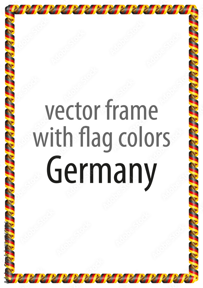 Frame and border of ribbon with the colors of the Germany flag