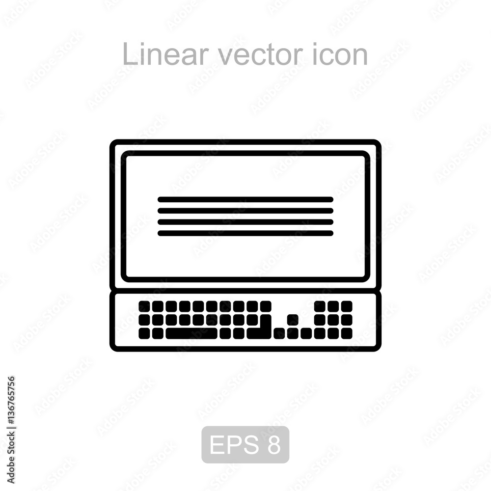 Notebook. Linear vector icon. Notebook. Linear vector icon.