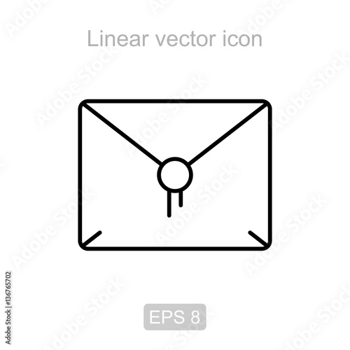 Message. Linear vector icon. photo