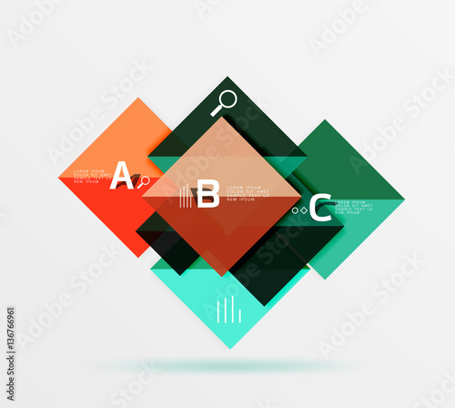 Modern flying square infographic Free Download Modern flying square infographic - GFXLoad