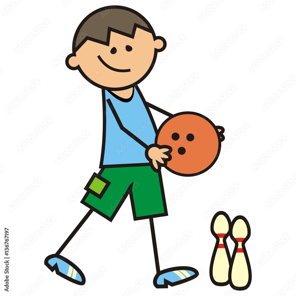 bowling, boy and bowling bal, vector icon bowling, boy and bowling bal, vector icon