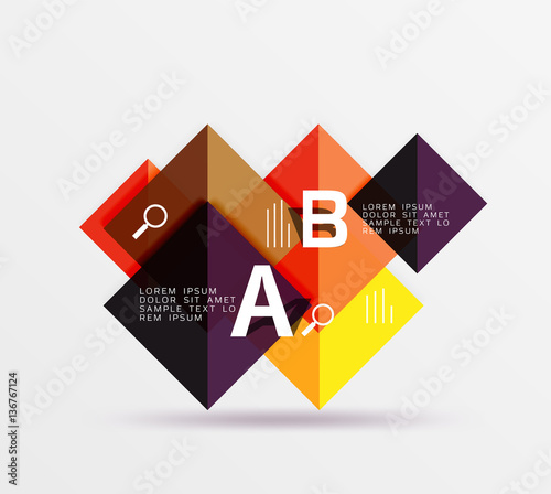 Free Download Glossy squares with text, abstract geometric design concept - GFXLoad