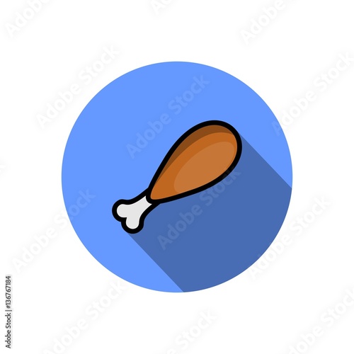 Chicken thighs icon flat circle