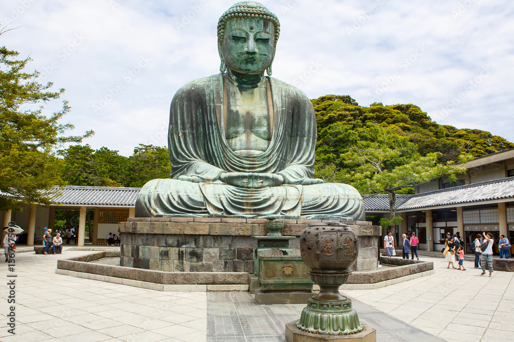 KAMAKURA, JAPAN - MAY 24, 2015: The Great Buddha of Kamakura, Ja KAMAKURA, JAPAN - MAY 24, 2015: The Great Buddha of Kamakura, Ja
