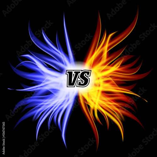 Versus Vector. VS Letters. Flame Fight Background Design. Competition Concept. Fight Symbol