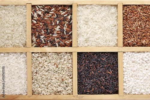 Various rice in box