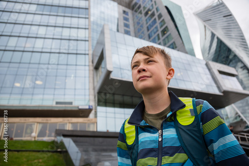 Boy in Moscow City - Moscow International Business Center