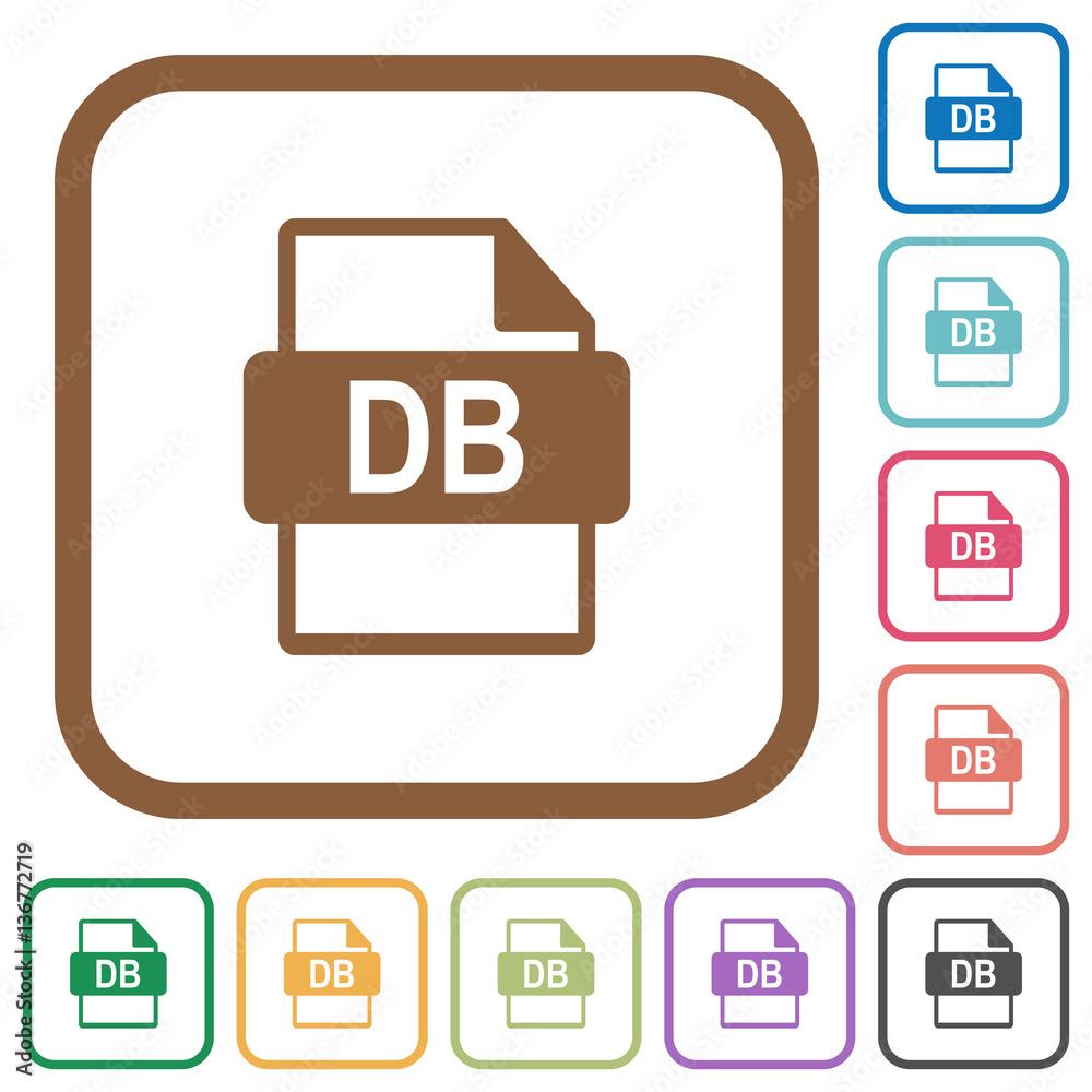 DB file format simple icons DB file format simple icons