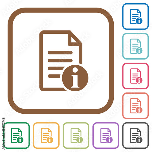 Document info simple icons