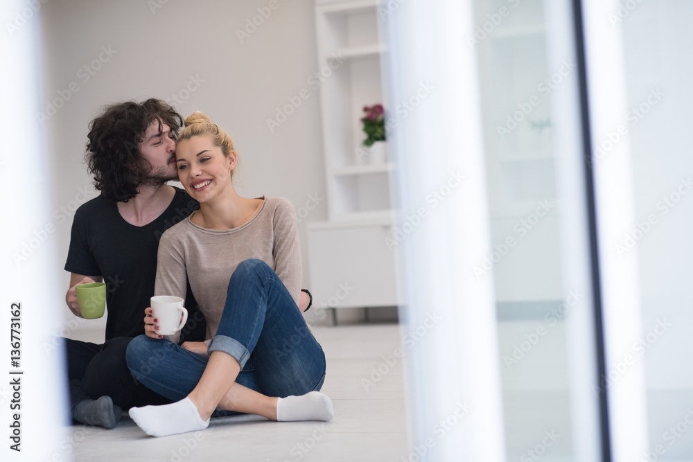 young couple in their new home young couple in their new home
