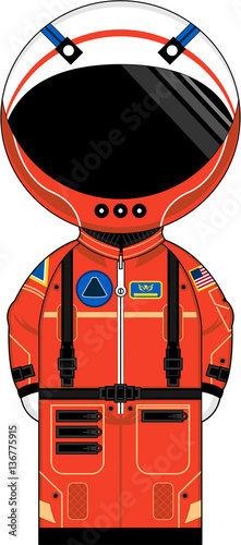 Cute Cartoon Space Astronaut