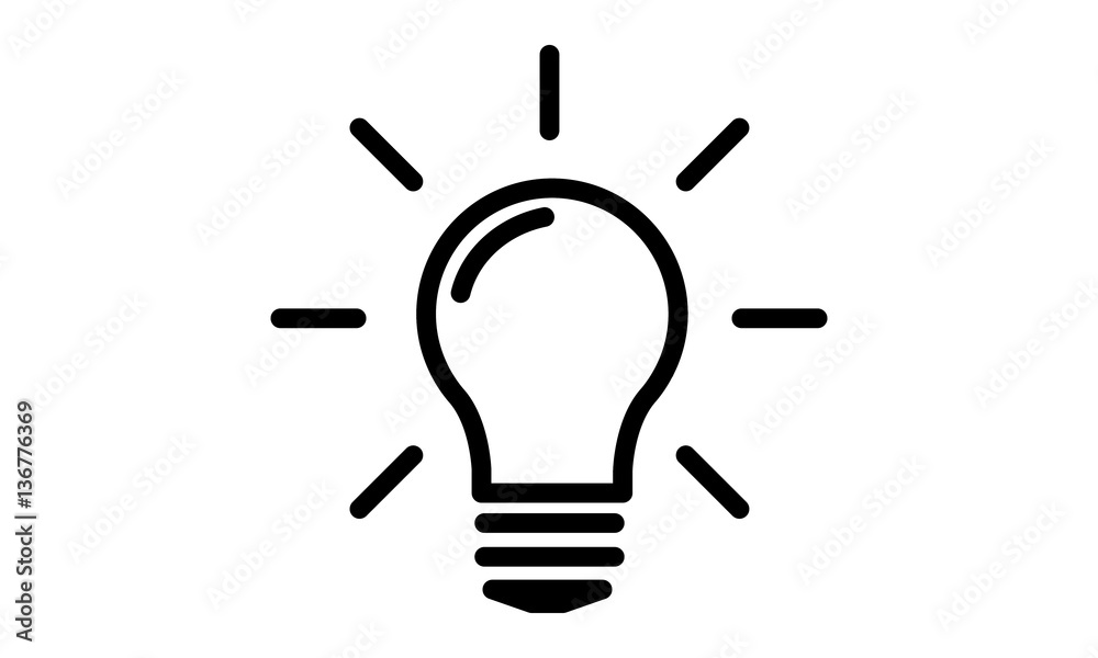 Pictogram - Bulb, Idea, Light bulb, Lamp, Electric bulb - Object, Icon,  Symbol Stock Illustration | Adobe Stock