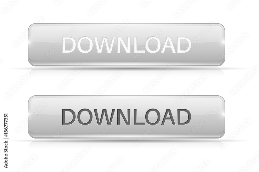 White button DOWNLOAD. Active and normal White button DOWNLOAD. Active and normal