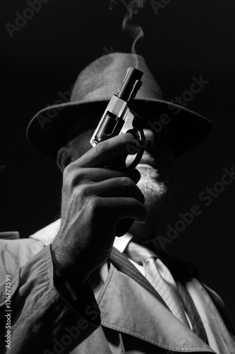 Portrait of a 1950s style detective