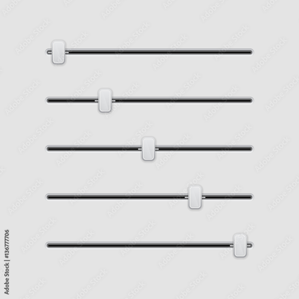 Фотография Media slider bar. Gray user interface element