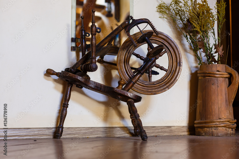 Traditional devices, vintage tailoring equipment concept. Old fashioned