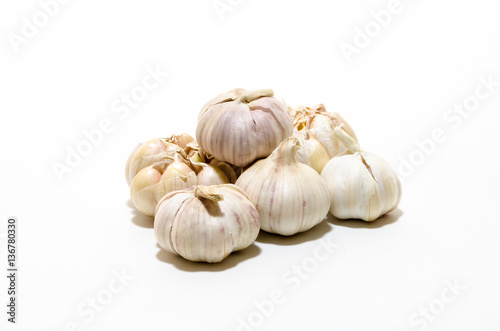 Fresh Garlic Isolated on White Background.