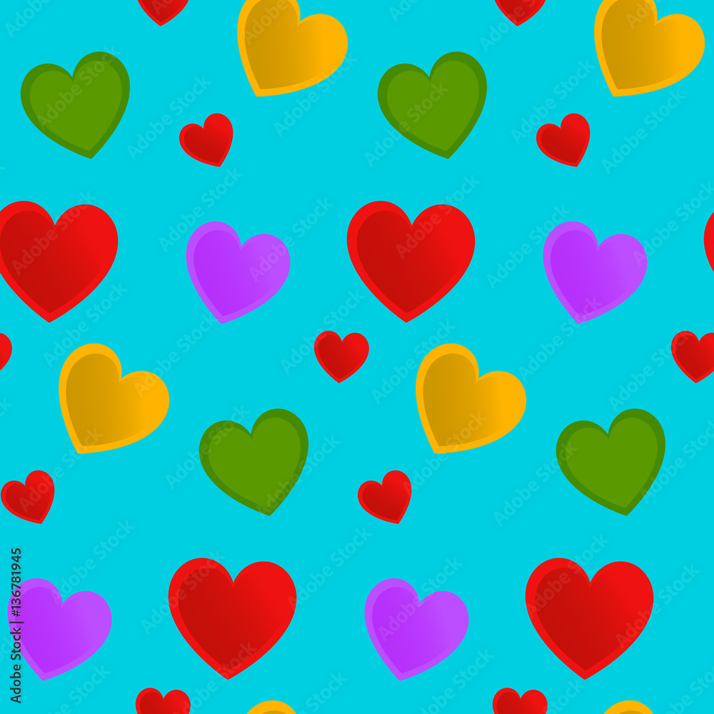 Seamless pattern heart with a mint