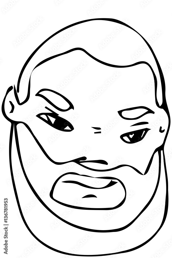 vector sketch of the face of an adult male with a beard vector sketch of the face of an adult male with a beard