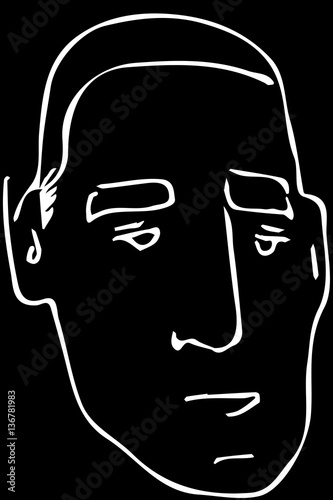  vector sketch of the face of an adult male