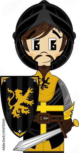 Cute Cartoon Medieval Crusader Knight
