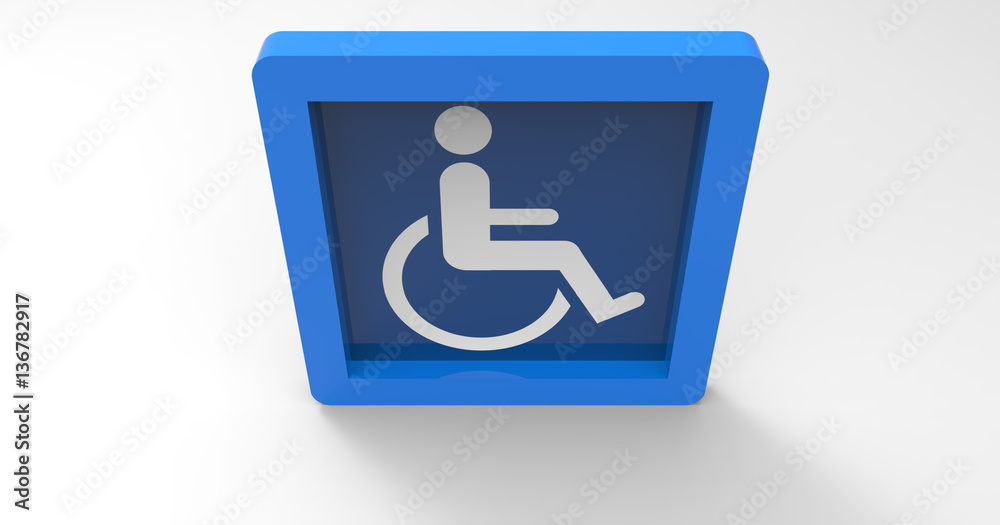 3D Illustration OF A Handicap Disabled Sign 3D Illustration OF A Handicap Disabled Sign