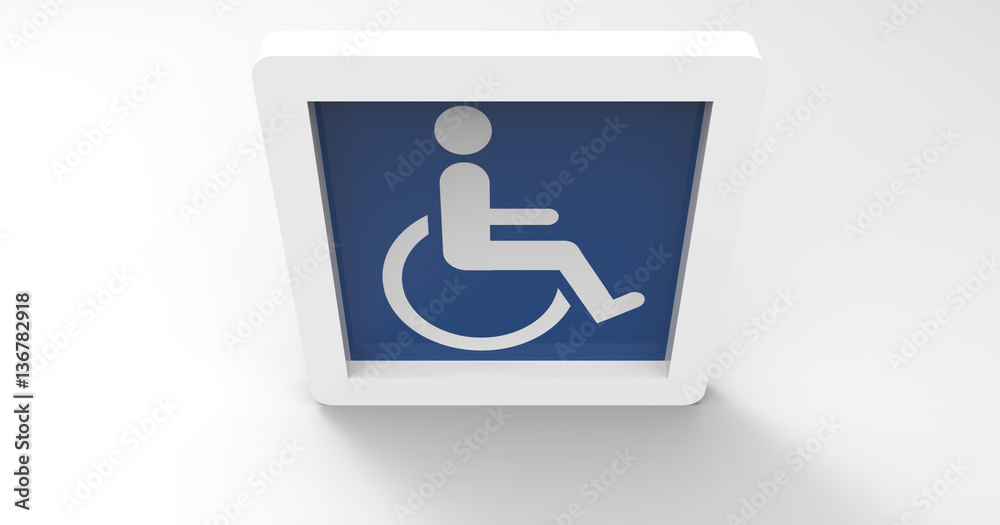 3D Illustration OF A Handicap Disabled Sign 3D Illustration OF A Handicap Disabled Sign
