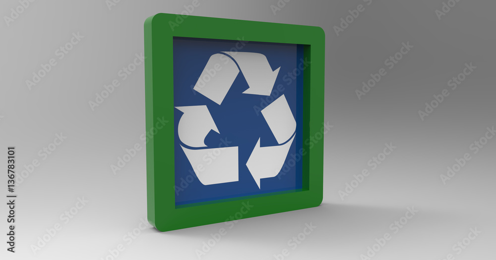 3D Illustration Of a Recycle Sign 3D Illustration Of a Recycle Sign