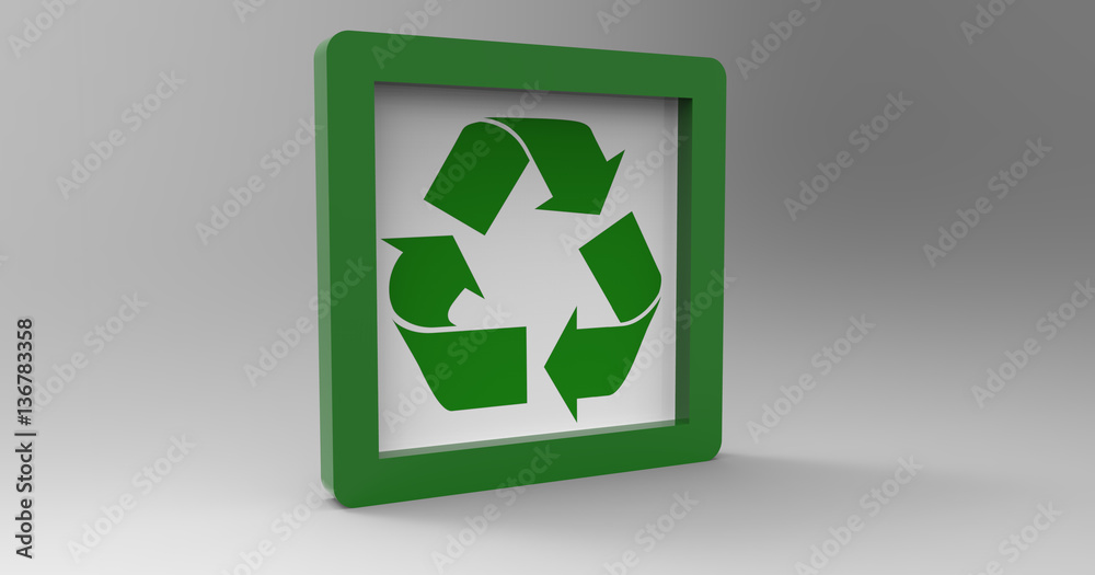 3D Illustration Of A Recycle Sign 3D Illustration Of A Recycle Sign