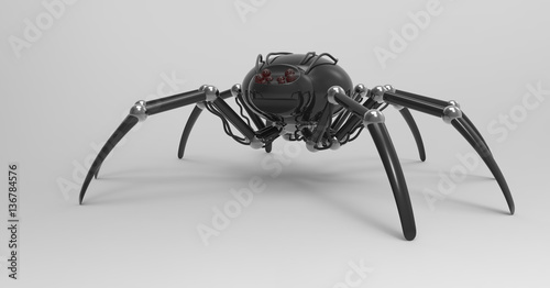 3D Illustration Of A Robotic Mechanized Spider