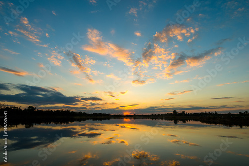 sunset over lake © songdech17