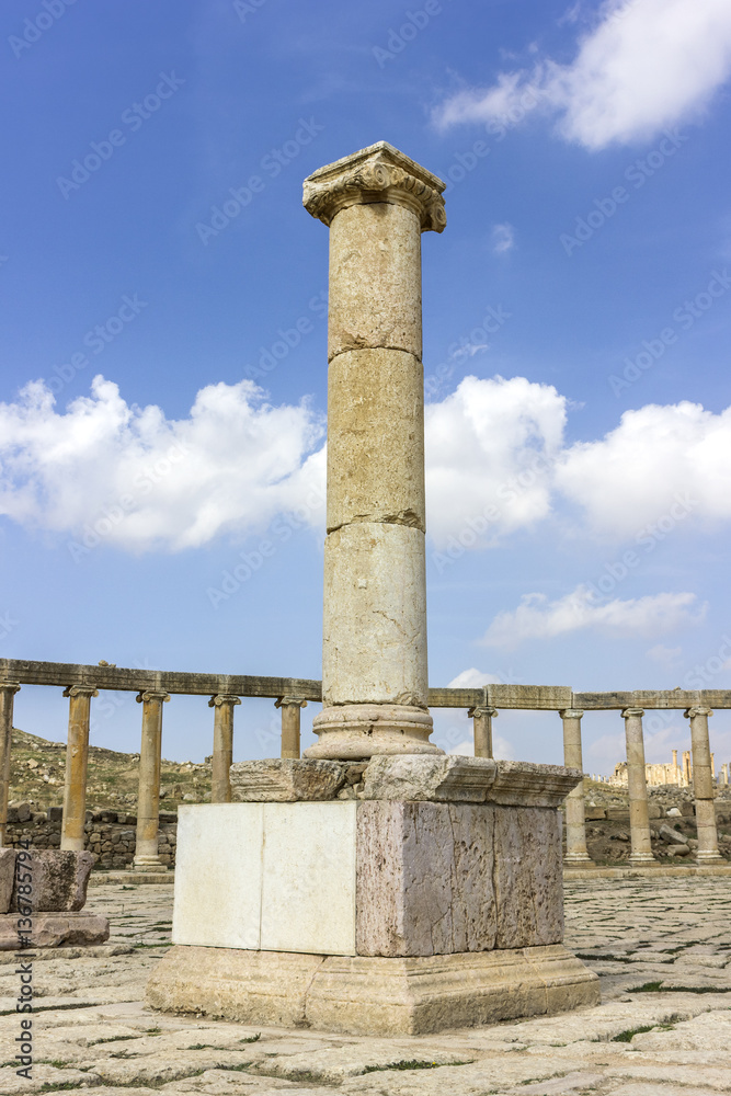 Ancient Roman city of Gerasa modern Jerash, Jordan forum cardo